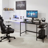 MINOSYS 47-inch Computer Desk with Storage Shelf - Your Ideal Black Gaming Desk for Bedrooms, Small Spaces