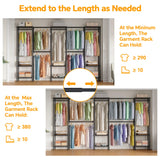 Higeego H11 Large Clothing Rack for Hanging Clothes Heavy Duty Garment Rack, Freestanding Wardrobe Closet Organizer and Storage with Expandable Hanger Rods, Extendable from 7.8 to 10.8 ft, Black