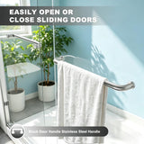 LOHCEH Shower Door Double Sliding,56-60.in Wx60 in.H Semi-Frameless Shower Door,1/4 Inch Clear Tempered Shower Glass Doors with Explosion-Proof Film,Brushed Nickel