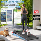 Ecogou Walking Pad Treadmill with Incline and Handle Bar, 3 in 1 Foldable Treadmills for Home Office, 365lbs Portable Compact Under Desk Treadmill