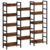 Bookshelf, Bookshelves and Bookcases, 5 Tiers Bookshelf with Baffles, Large Book Shelf with Metal Shelving