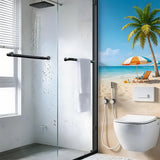 LOHCEH Shower Door Double Sliding,56-60.in Wx72 in.H Semi-Frameless Shower Door,1/4 Inch Clear Tempered Shower Glass Doors with Explosion-Proof Film,Black