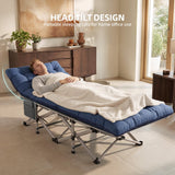 Camping Cot for Adults 2 Pack, Heavy Duty Folding Sleeping Cots with Carry Bag, Portable Camp Bed with Double Layer 1200D Oxford Fabric & Mattress, Travel Cot for Camping, Beach, Patio, Home Office