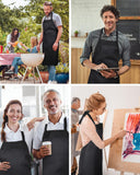 Foaincore 36 Pack Bib Aprons Bulk Plain Aprons for Man Woman Adult Unisex Apron Machine Washable Adjustable Bib Apron (Black)