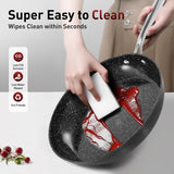 MAISON ARTS Hard Anodized Nonstick Frying Pans Set 2 Piece, 10" and 12" Ceramic Coating Skillets