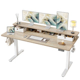TIQLAB Standing Desk with Two Drawers, Stand Up Standing Desk Adjustable Height