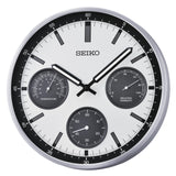 SEIKO QXA823SLH Chronograph Style Wall Clock, Silver, 13 Inch