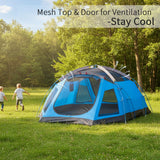 ARMOR CASTLE Camping Tent 3-4 Person, Waterproof Family Dome Tent with Removable Rainfly, Dual Two-Way Entry Doors & Mesh Windows, Portable Outdoor Tents for Camping