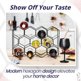 Gusto Nostro Countertop Wine Rack - 14 Bottle Freestanding Modern Black Metal Small - 3 Tier Tabletop Wine Holder Stand for Cabinet, Pantry