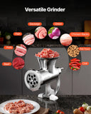 VEVOR Manual Meat Grinder, 304 Stainless Steel Hand Crank Meat Mincer with Steel Table Clamp, Sausage Stuffer with 2 Cutting Plates & 4 Sausage Tubes, Food Grinder for Beef Chili Pork Kitchen Tabletop