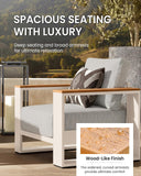Oversized Aluminum Patio Furniture Set, 4 Pieces Luxury Outdoor Furniture Set with 7.1" Extra Thick Cushion