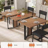 Itaar 5-Piece Dining Table Set for 4-6 People, 63" Extendable Kitchen Table and 4 Cushion Chairs