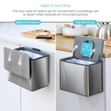 Home Zone Living Kitchen Compost Bin with CleanAura, Stainless Steel, Small and Compact Design, Includes Placement Attachments, 5 Liter Capacity, Silver