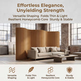 Portable Folding Paper Room Dividers - Easy Setup Privacy Partitions for Dorms, Offices, Studios & Exhibits - Stylish Cactus Brown Design, Folds Flat for Easy Storage
