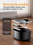 Pokpet Dog Cat Water Fountain Doggy Spout Water Bowl, Stainless Steel, Large Dog, Fresh Flow, 10L Pet Dispenser with Deeper Wider Drinking Area, LED Window, Multi-Filtration - Wireless 1Filter