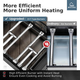 MFSTUDIO Small Portable Propane Griddle, 2 In 1 Gas BBQ Travel Grill with Foldable Stand, Compact and Light Countertop Grills with 2 Burners