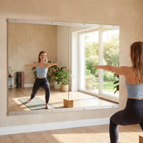 Antok Home Gym Mirror 55"x28" 2PCS, Large Full Length Wall Mounted Mirrors, Frameless Tempered Glass Full Body Mirror for Gym Yoga Dance Studio Garage Bedroom & Bathroom