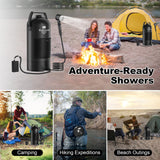 Tadomoe Portable Shower for Camping, 5 Gal/20L Solar Heating Camp Shower Bag with Foot Pump,Outdoor Shower with Portable Shower Head & Sprayer,Travel Gear for Beach,Overlanding,Pet Cleaning (Black)