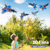 ENJOYFLY Foam Remote Control Airplanes RC Planes for Kids Adults 14+, RC Airplane Fighter Jet with Light, 360° Flip Fighter Jet Toys, Stunt Roll, Airplane Toy Gifts for Kids Boys