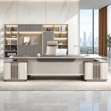 HHEvergreenEnsemble Executive Desk with Double-Layer Tabletop (125.98IN)