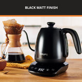 KRUPS Gooseneck Electric Kettle: 1L Stainless Steel, 1350W Fast Boiling, Boils 1 Cup in 80 Seconds, Temperature Control with 8 Presets, 60-Min Keep Warm, Precision Pour for Coffee and Tea