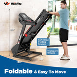 Winfita Treadmills with 0-15% Auto Incline for Home, Folding Treadmill with 300 lbs Capacity, 10 MPH Speed, 50'' x 18'' Wide Belt, APP,64 Programs, Pulse Monitor, BMI Detector for Home Use