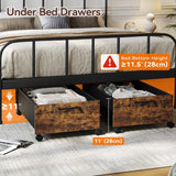 FOUCSSOMEI Under Bed Storage with Wheels, Wooden Under Bed Drawers On Wheels, Rolling Under Bed Shoe Storage, Space Saving, Rustic Brown,90L