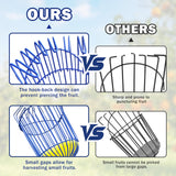ELNDUXG Fruit Picker Upgraded Round Claws Can Reduce Fruit Damage Lengths from 5 to 13 Feet Fruit Picker Pole with Basket Adjustable Suitable for Cherry Lemon Pear Mango Trees and More (65inch)