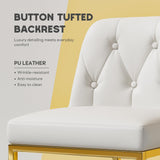 Ollega 24" White and Gold Counter Height Bar Stools Set of 4