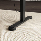 L-Shaped Standing Desk with Drawers, Electric Height Adjustable Desk with File Cabinet, Executive Computer Table