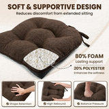 Chair Cushions for Dining Chairs, Tufted Overstuffed Textured Foam Kitchen Chair Pads with Ties and Non-Slip Backing