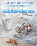Garvee Portable Air Conditioner 8000 BTUs, 3 in 1 Dehumidifier, Fan, Cool for 350 Sq.Ft. Rooms, Portable AC with Remote Control/LED Display/Installation Kits/Timer/Sleep Mode,White
