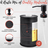 Autumn Alley Rustic Bathroom Accessories Set Black Farmhouse Soap Dispenser, Matte Black Toothbrush Holder, 2 Apothecary Jars Qtip Holder Glass - Rustic Bathroom Decor, Farmhouse Bathroom Accessories