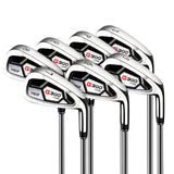 PGM Men's Complete Golf Club Sets - 12 Pieces - 3 Wood (#1,3,5), 1 Hybrid (#4H), 6 Irons (Right - Steel Shaft Iron) PGM