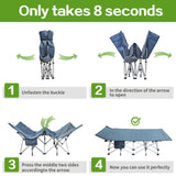 COLMERD 32In XXL Camping Cot Oversize Sleeping Cot with Comfortable Mattress Extra Large Camping Cots for Adults Cot Bed Include Carry Bag Portable Folding Bed Easy to Set Up Nap Office Indoor