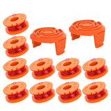 YMHB Trimmer Spool Line for Worx,12 Pack WA0010 Edger Spools Replacement for Worx, Trimmer Line Refills 0.065 inch for Worx, Suitable for Worx String Trimmers(10 Grass Trimmer Line, 2 Trimmer Cap)