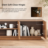 DinaiteEain 86.61" TV Stand for 85 Inch TV, Mid Century Modern Walnut