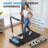WELLFIT Folding Treadmill with Incline,320+ lbs Capacity Portable Treadmills with Handlebar, Under Desk Treadmill for Home Office,Low Noise Walking Pad