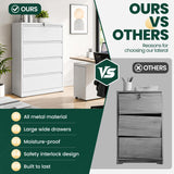 4 Drawer Lateral File Cabinet, Metal Filing Cabinet for Home Office, White