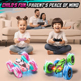 Hamdol Pink RC Car for Girls Age 6+, 360° Rotating Stunt Remote Control Vehicle with LED Lights, Upgraded 4WD USB-C Rechargeable Electric Toy, Perfect Birthday, Holiday