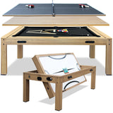7ft Multi Game Table 4 in 1 Pool Table Ping Pong Table Air Hockey Combo Game Table Includes All Accessories for Game Room & Family
