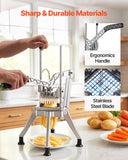 VEVOR French Fry Cutter, Commercial Vegetable Chopper with 4 Replacement Blades, 1/2", 3/8", 1/4" Blade Easy Dicer Chopper and 6-wedge Apple Corer, 420J2 Stainless Steel, for Restaurant Kitchen