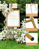 53.9" Gold Easel Stand for Sign, Display Easel for Wedding Sign, Painting