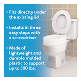 Carex Toilet Seat Riser, Elongated Raised Toilet Seat Adds 3.5 inches to Toilet Height, for Assistance Bending or Sitting, 300 Pound Weight Capacity Toilet Riser