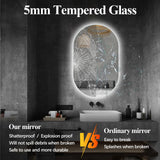 Niccy Oval LED Bathroom Vanity Mirror, 48x24inch Frameless Backlit Mirror with Light, Smart Anti-Fog Waterproof Mirror with Memory Function Dimmable Lighted Mirror