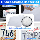 2 PCS Clear License Plate Covers, Unbreakable Novelty Licenses Plate Protect, License Plates Frame for Car Tag, Front and Back with Screws Caps
