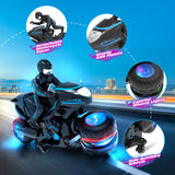 Tecnock RC Motorcycle, Remote Control Motorcycle with LED Lights, RC Car Dirt Bike Toy, 360° Spins and Flips, Rechargeable Batteries, Gift for Boys Ages 5-7, 8-12
