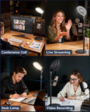 Desk Ring Light with Stand for Computer, 30 Modes Video Conference Lighting