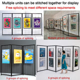 YXEDPBF Poster Display Stands With Wheels,Arts Easels Display Panel,Metal Advertising Shelf,Foldable Poster Boards,Wedding Sign Stand