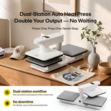 Procolored 15x15 Dual Station Auto Heat Press Machine, 360° Swing Away with Auto Press & Release